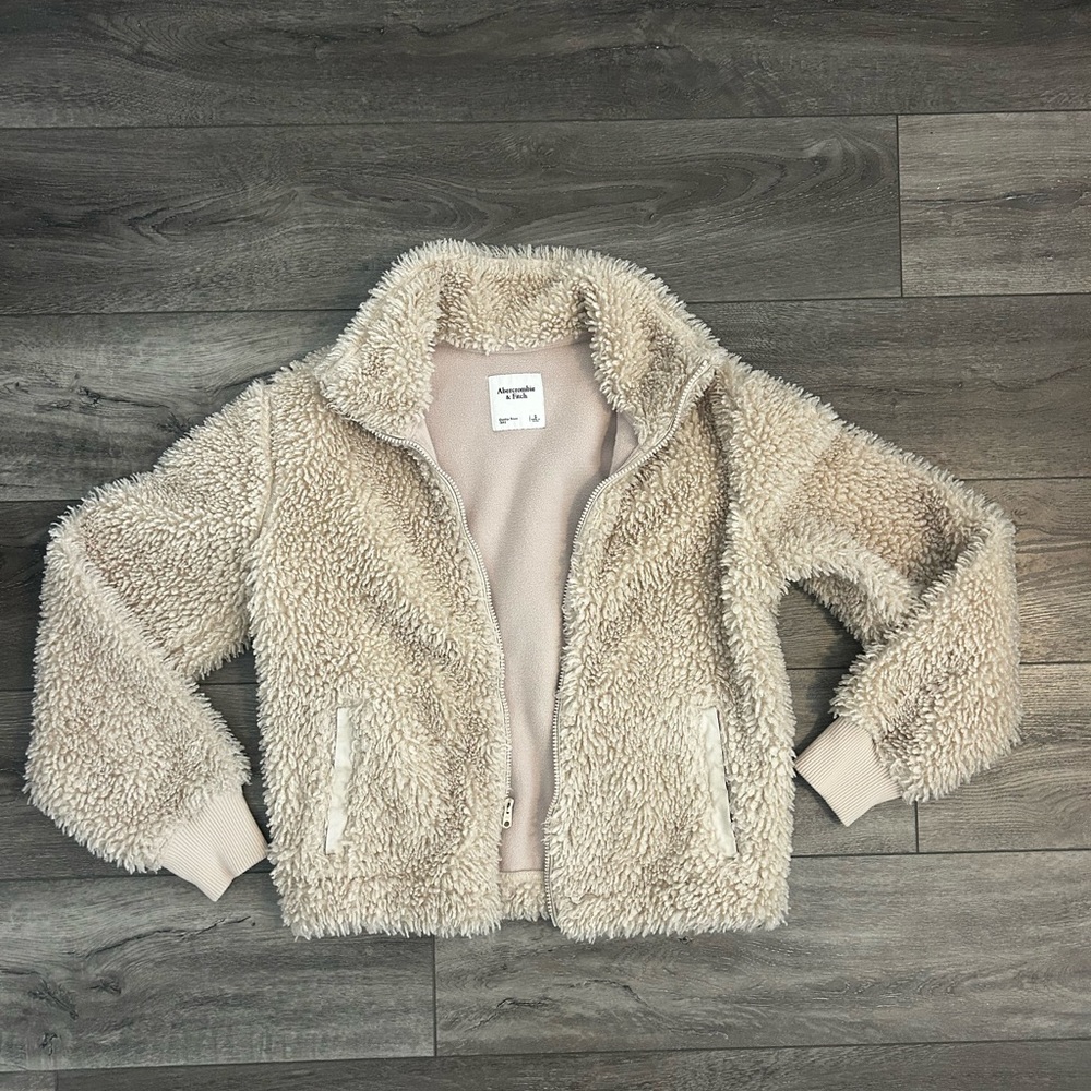 Abercrombie & Fitch Tan Sherpa Jacket